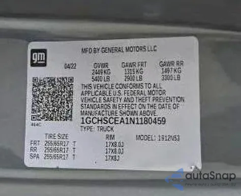 2022 Chevrolet Colorado Lt из США, поврежденный, VIN 1GCHSCEA1N1180459